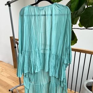Flowy sheer high-low beach coverup